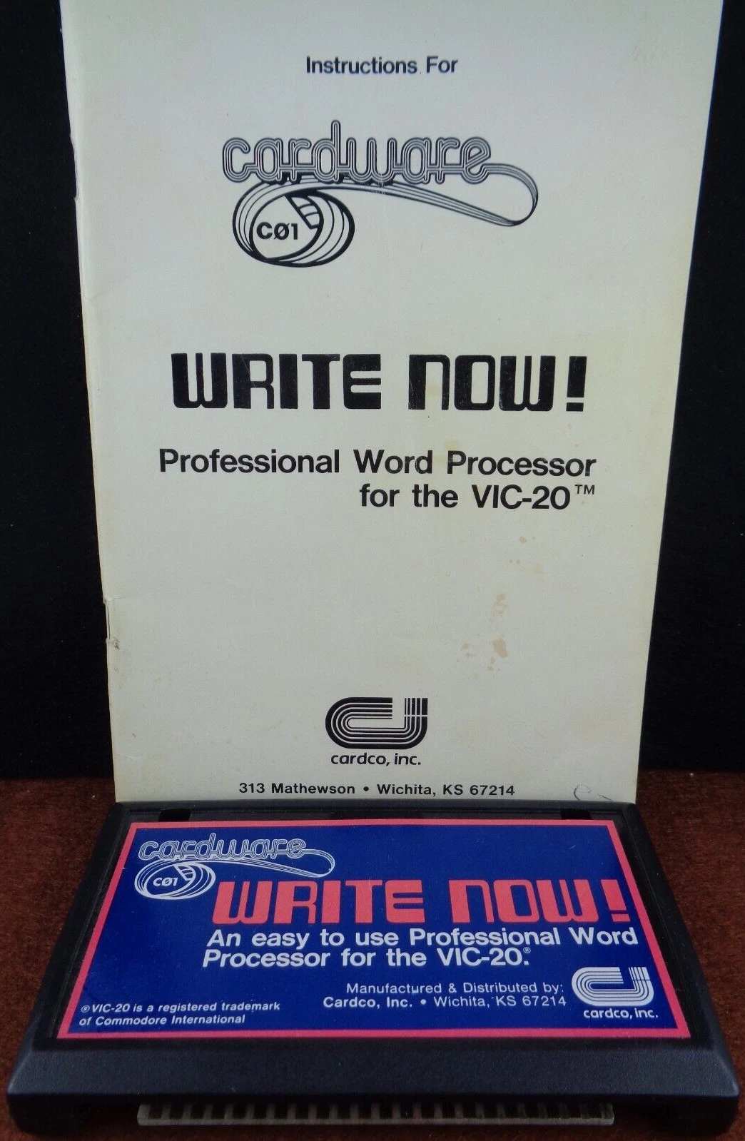 the Write Now cartridge and the instruction manual